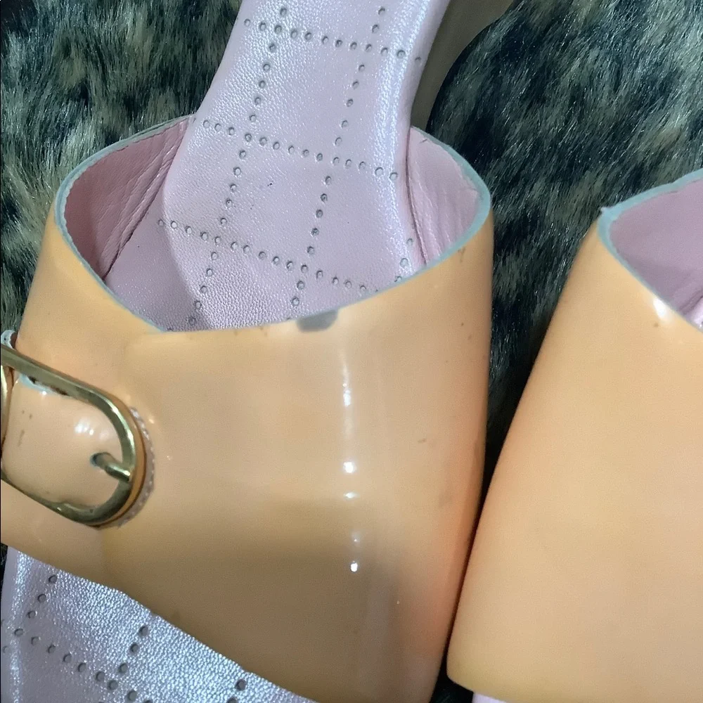 CHANEL ORANGE | PINK PATENT LEATHER‎ SANDALS